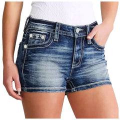 High Waist Denim Shorts Slim Fit Wrap Hip Women Jeans Pants