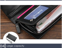 Long Business Men's Leather Wallet Purse For Male Causal Large Capacity