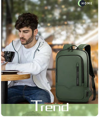 Heroic Knight Men Business Backpack Multifunction Slim Laptop Bag