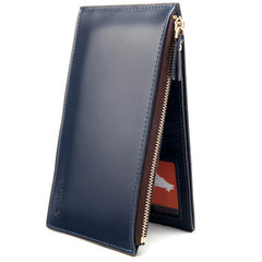 Brand Long Credit Card Holder Men's Leather Wallet With Coin Pocket