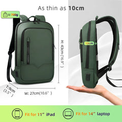 Heroic Knight Men Business Backpack Multifunction Slim Laptop Bag