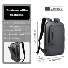 Heroic Knight Men Business Backpack Multifunction Slim Laptop Bag