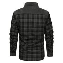 Men's Winter Fleece Lined Flannel Plaid Shirt Jacket With Button Down Jacket
