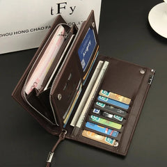 Long Business Men's Leather Wallet Purse For Male Causal Large Capacity