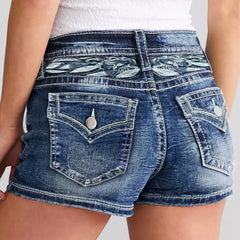 High Waist Denim Shorts Slim Fit Wrap Hip Women Jeans Pants
