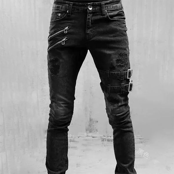 2026 New Jeans Men Fashion Hole Streetwear Jeans Denim Pants For Men