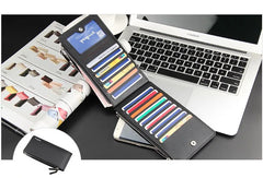 Brand Long Credit Card Holder Men's Leather Wallet With Coin Pocket