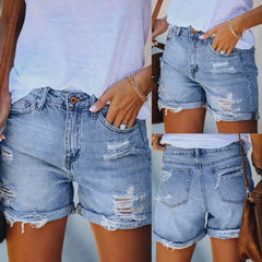 Summer Womens Jeans Shorts Pocket Denim Pants Female Casual Shorts