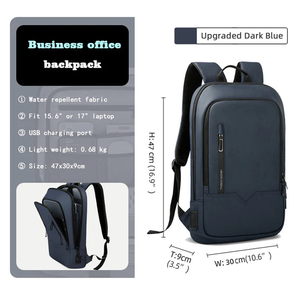 Heroic Knight Men Business Backpack Multifunction Slim Laptop Bag
