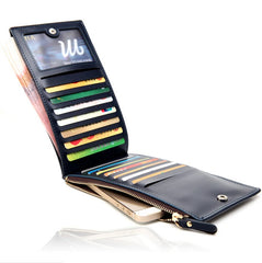 Brand Long Credit Card Holder Men's Leather Wallet With Coin Pocket