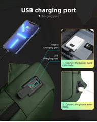 Heroic Knight Men Business Backpack Multifunction Slim Laptop Bag