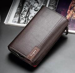 Business Men's leather wallet with coin pocket man purse phone clutch bag