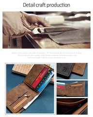 New Retro Men Short Wallet with Zipper Coin Bag Men Leather Wallet